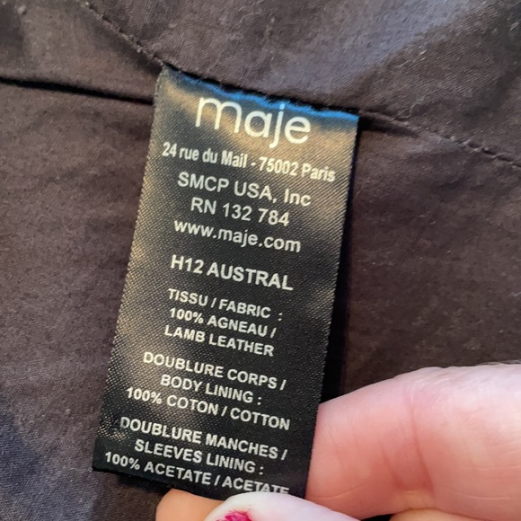 Maje Lamb Leather Moto Jacket - Picture 15 of 16